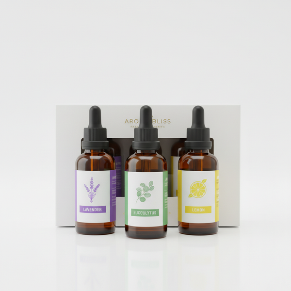 Aromatherapy Essential Oil Set - Lavender, Eucalyptus & Lemon (Pack of 3)